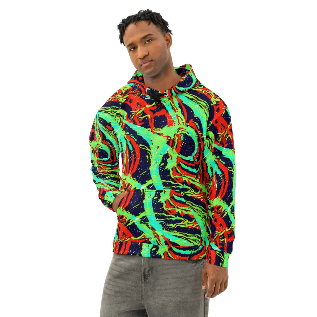 Cyber Jungle on Cotton Hoodie — Left Front
