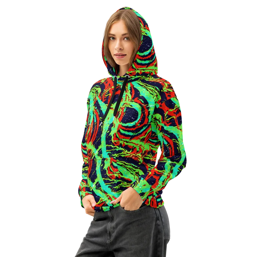 Cyber Jungle on Cotton Hoodie — Left Front