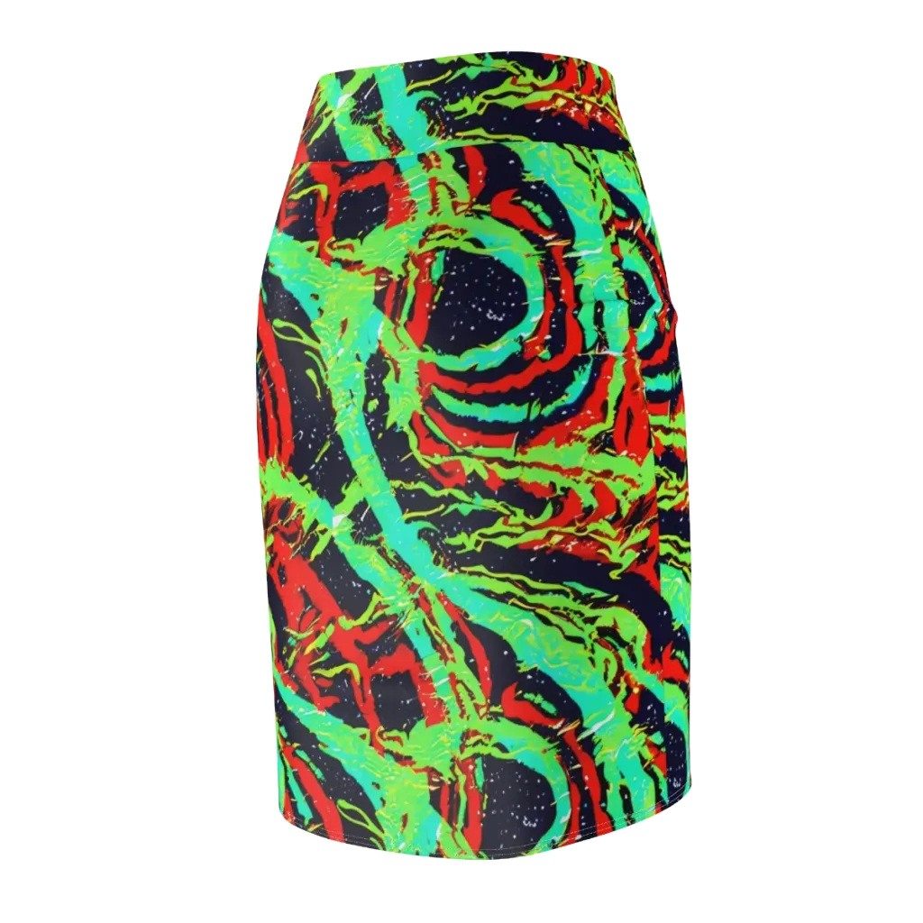 Cyber Jungle on Pencil Skirt — Back Side
