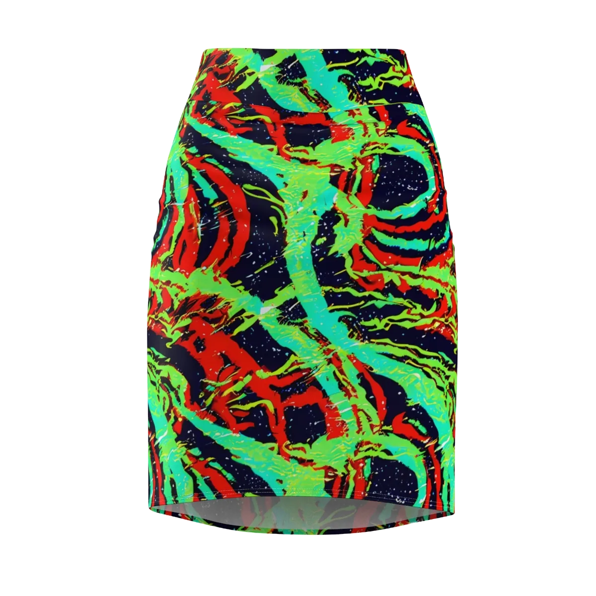 Cyber Jungle on Pencil Skirt — Front