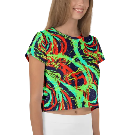 Cyber Jungle on a Crop Tee
