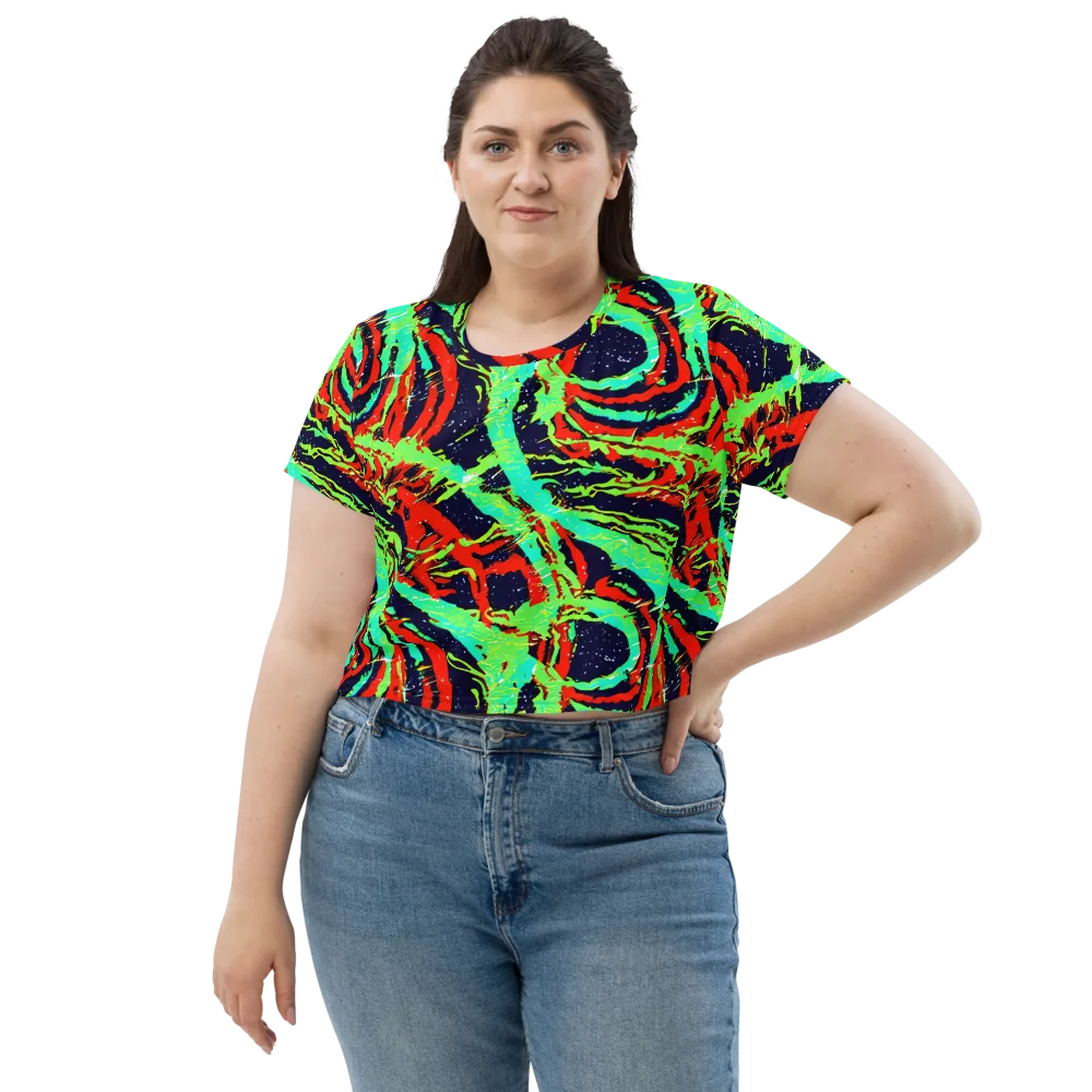 Cyber Jungle on Crop Tee — Front