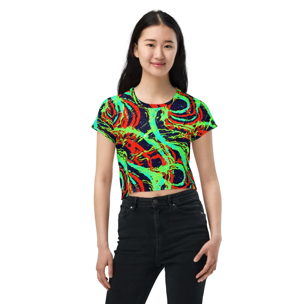 Cyber Jungle on Crop Tee — Front