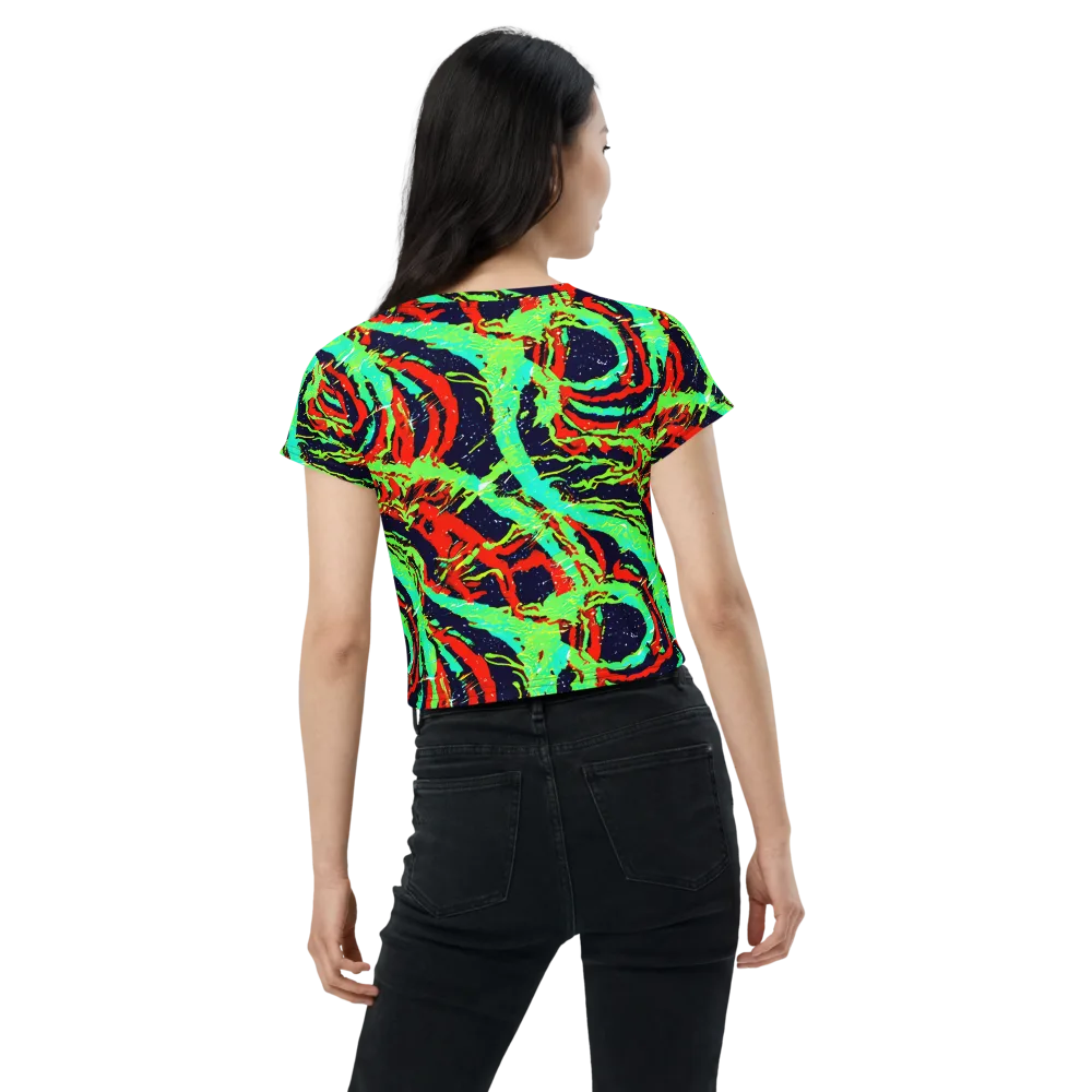Cyber Jungle on Crop Tee — Back