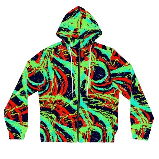 Cyber Jungle on a Women's Full-Zip Hoodie