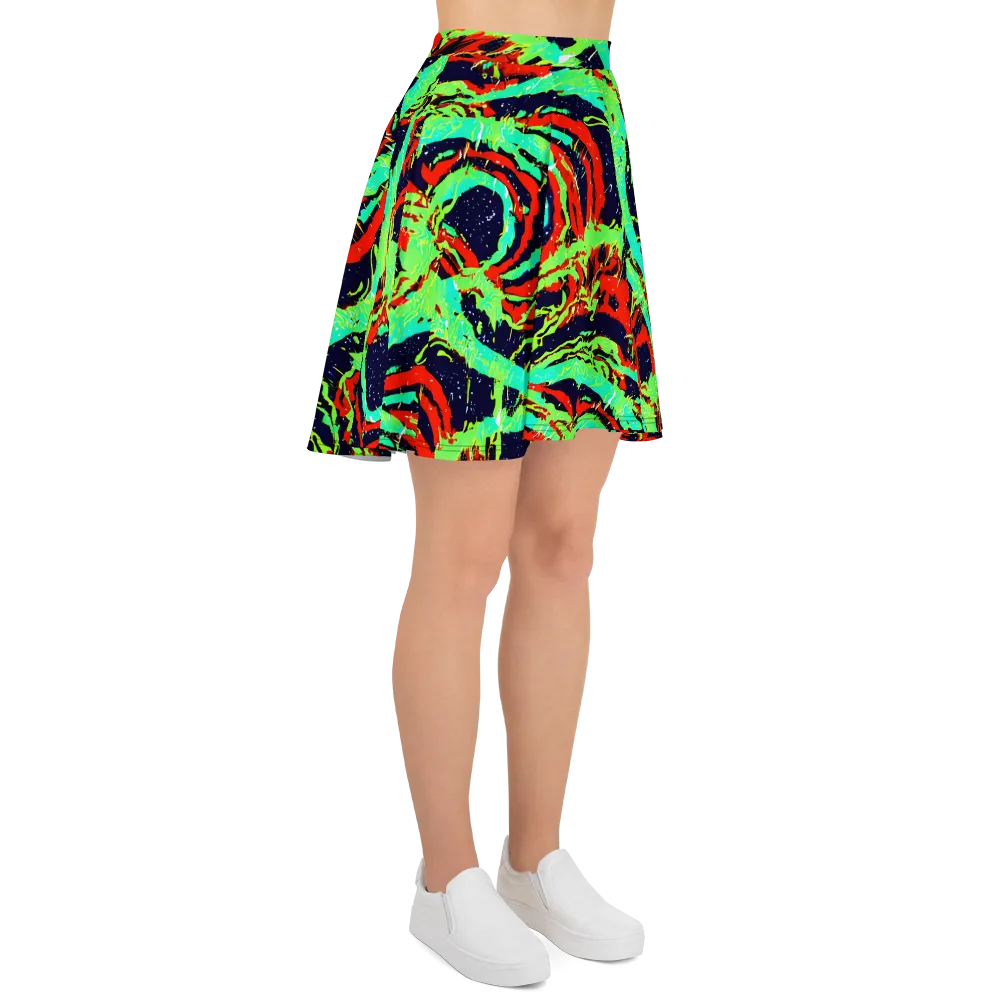 Cyber Jungle on Skater Skirt — Right