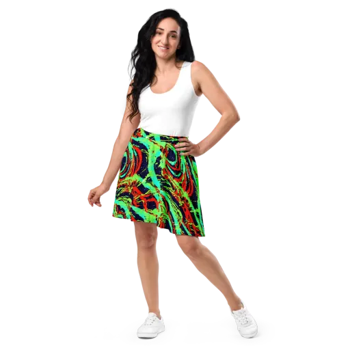 Cyber Jungle on a Skater Skirt