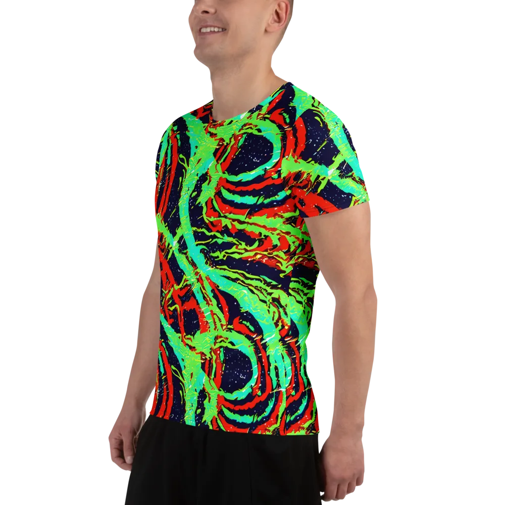Cyber Jungle on Men's Athletic T-Shirt — Left