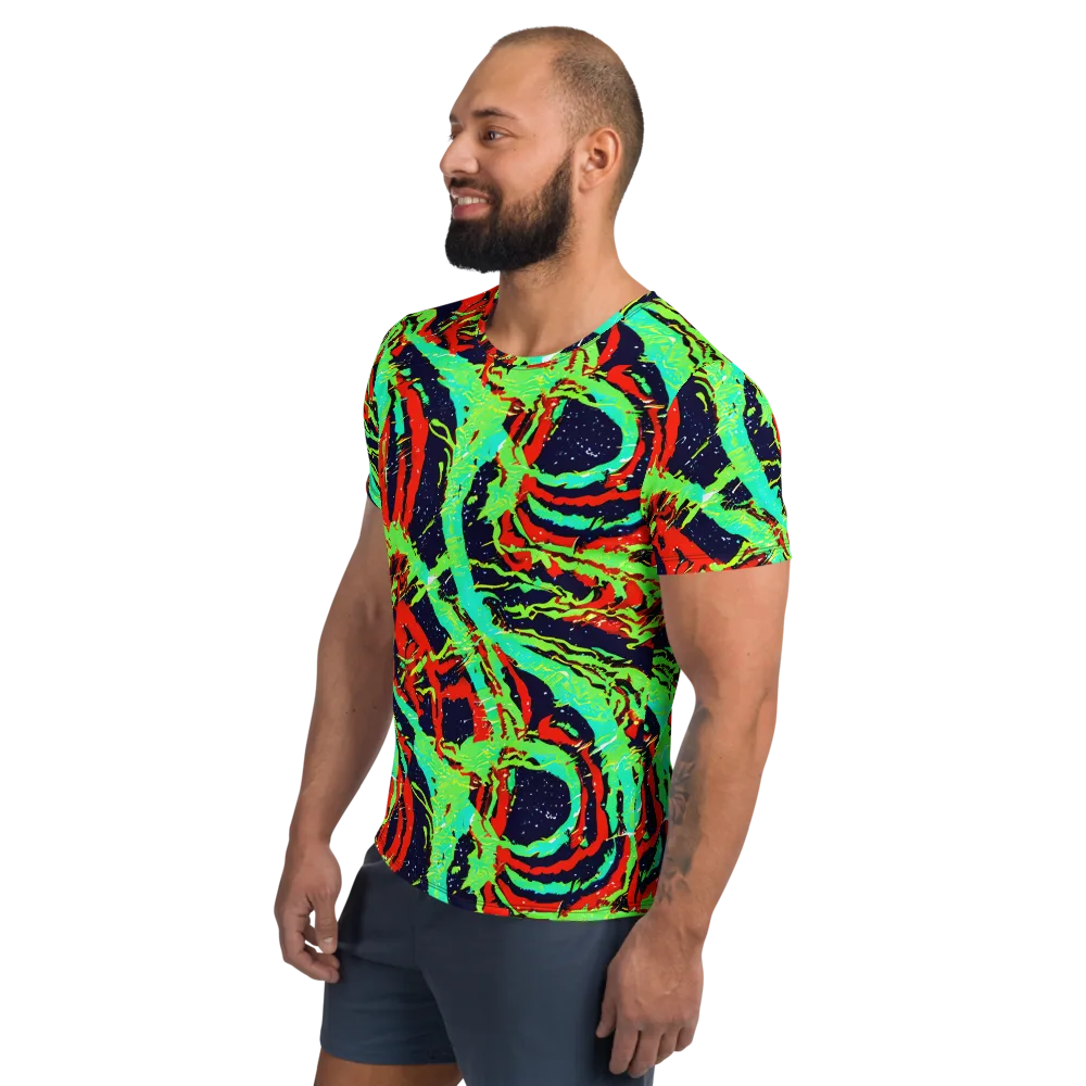 Cyber Jungle on Men's Athletic T-Shirt — Left
