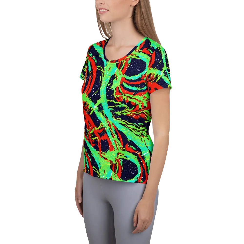 Cyber Jungle on Women's Athletic T-Shirt — Left