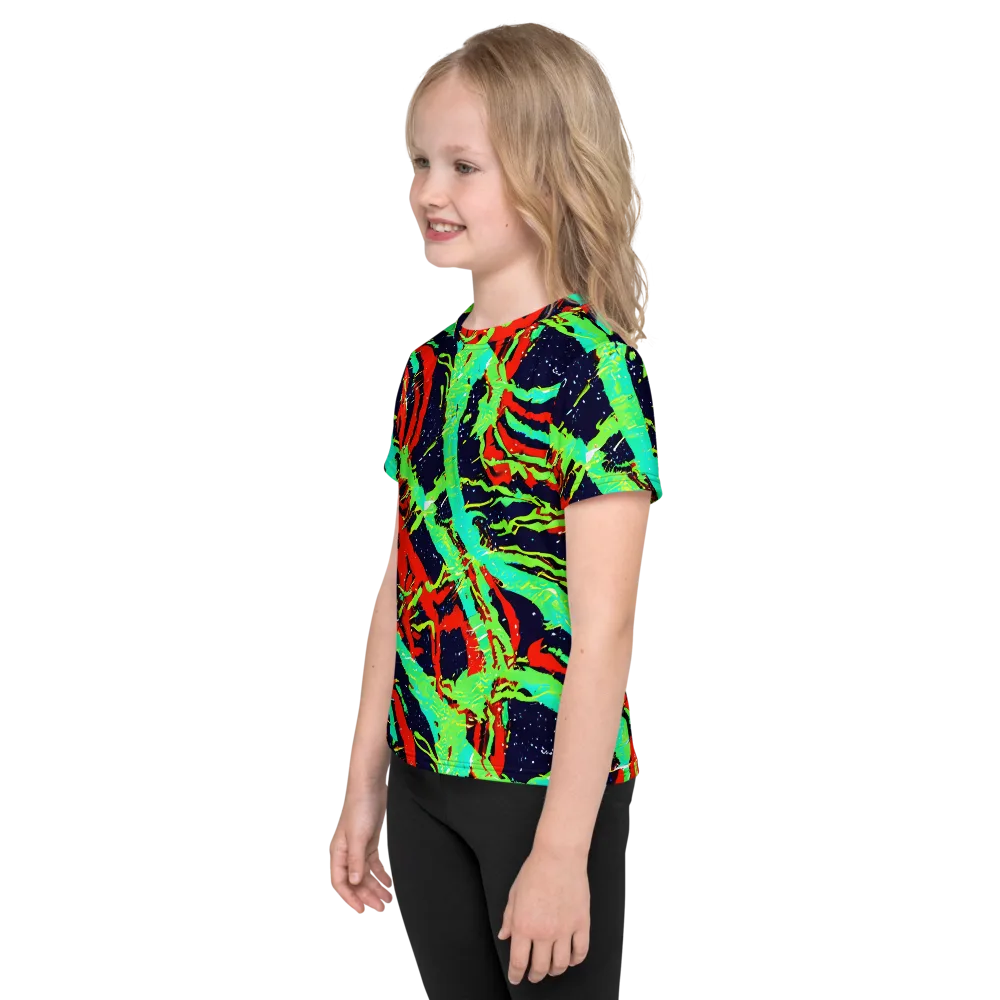 Cyber Jungle on Kids Crew Neck T-Shirt — Left