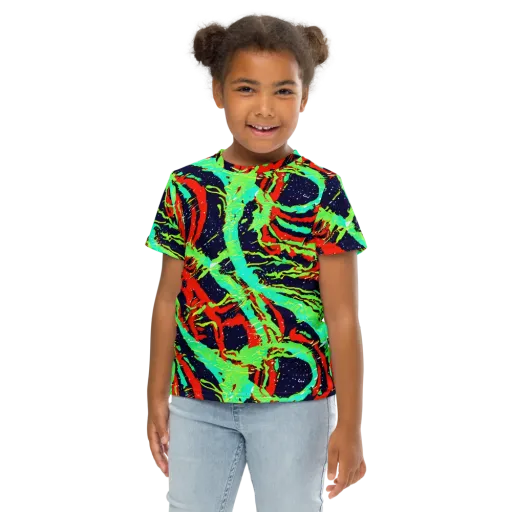 Cyber Jungle on a Kids Crew Neck T-Shirt