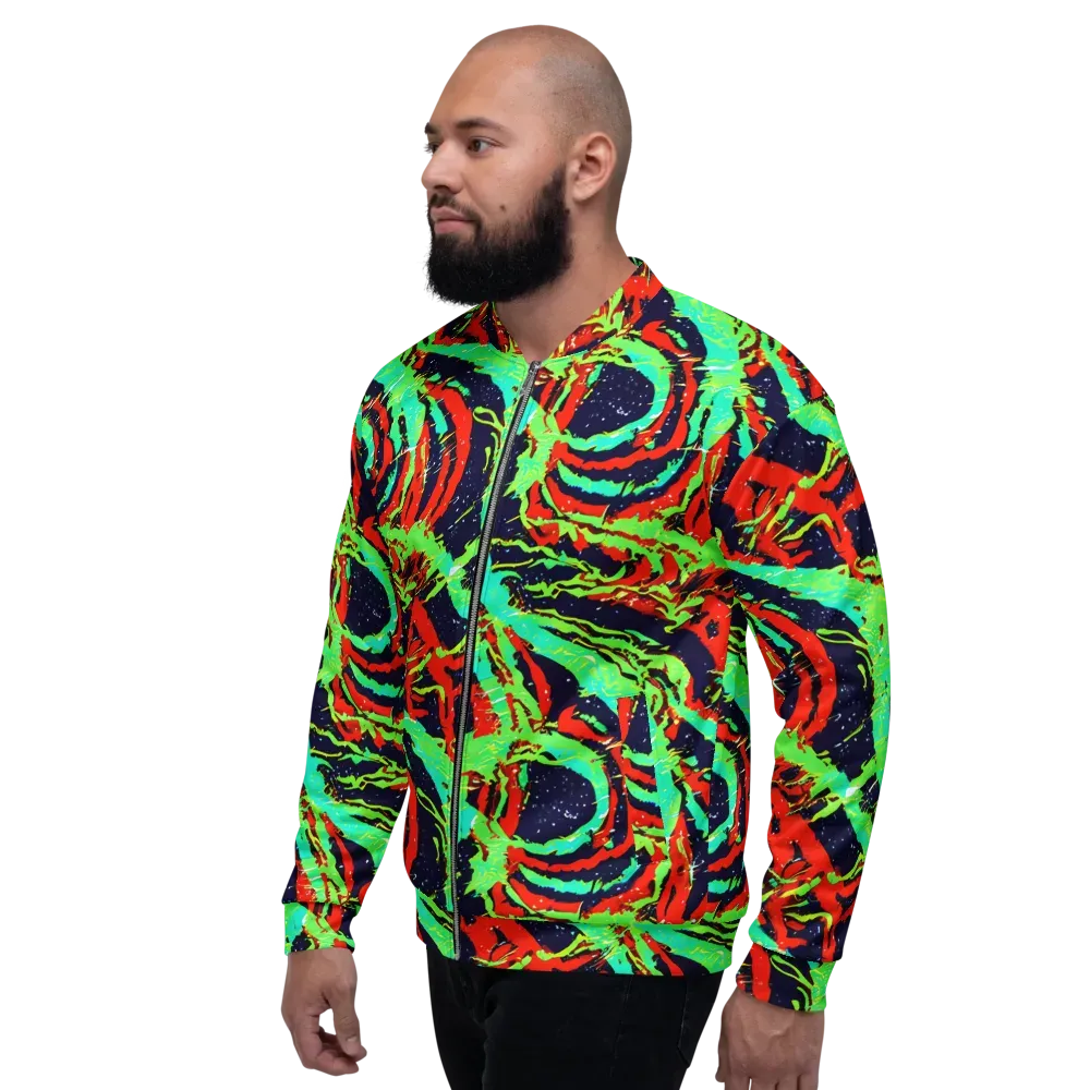 Cyber Jungle on Bomber Jacket — Left