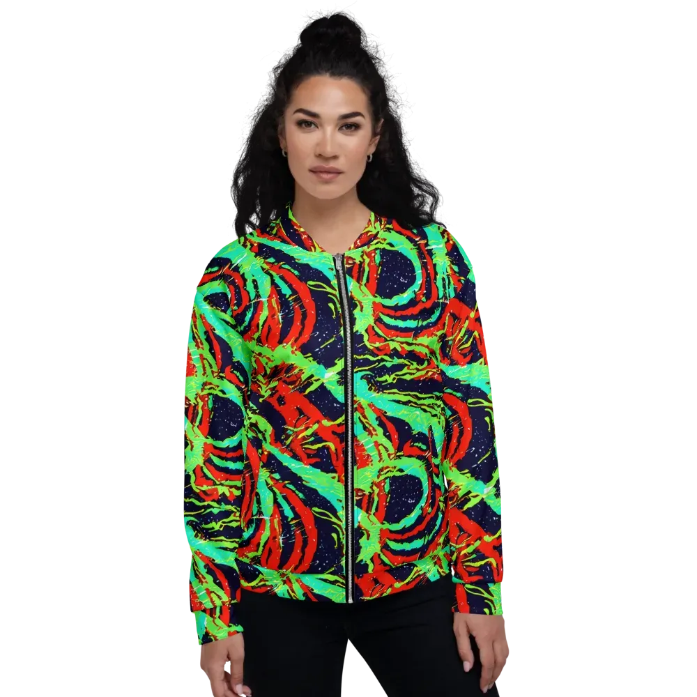 Cyber Jungle on Bomber Jacket — Front