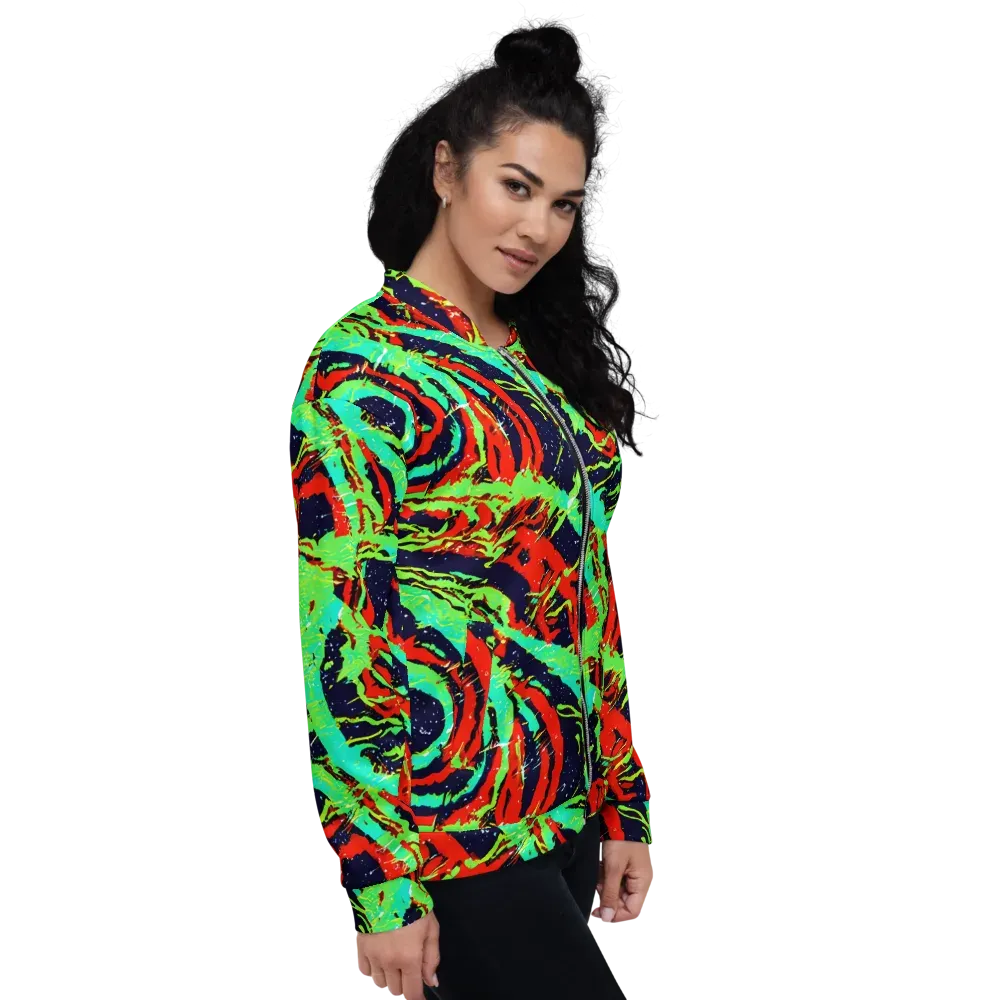 Cyber Jungle on Bomber Jacket — Right