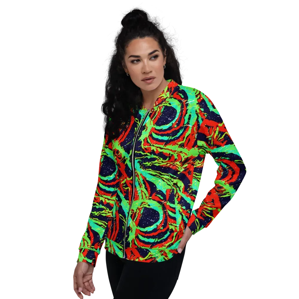 Cyber Jungle on Bomber Jacket — Left