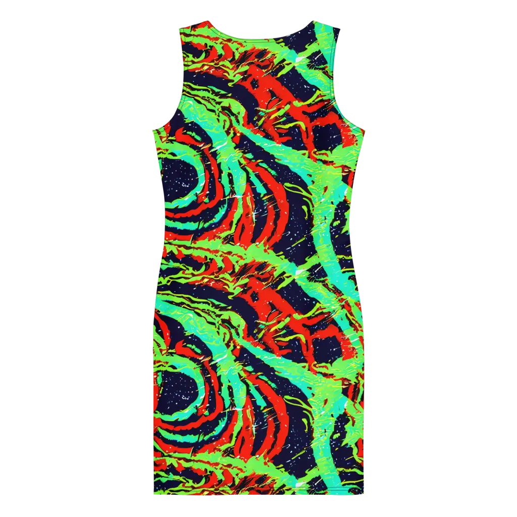 Cyber Jungle on Bodycon Dress — Back