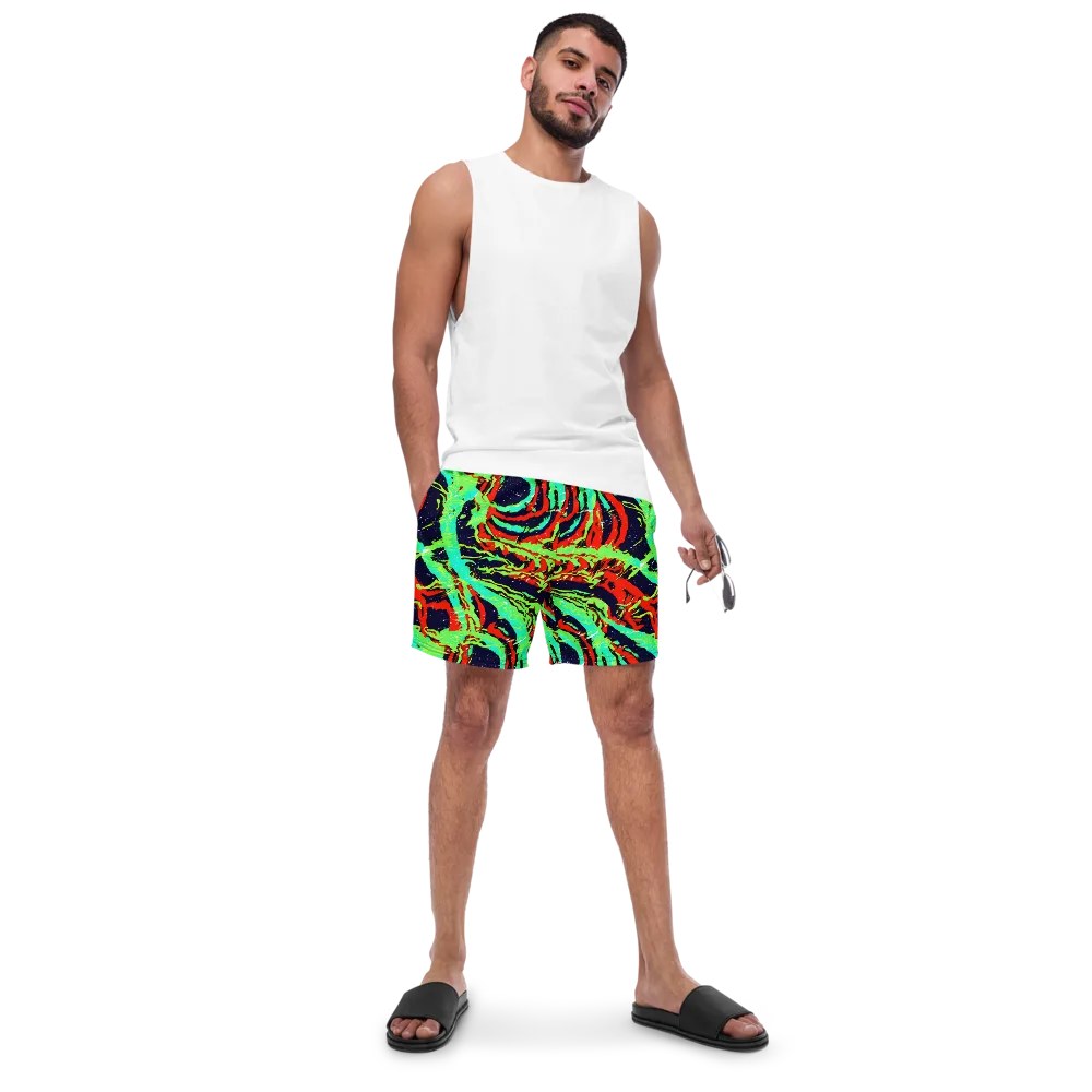 Cyber Jungle on Swim Trunks — Front