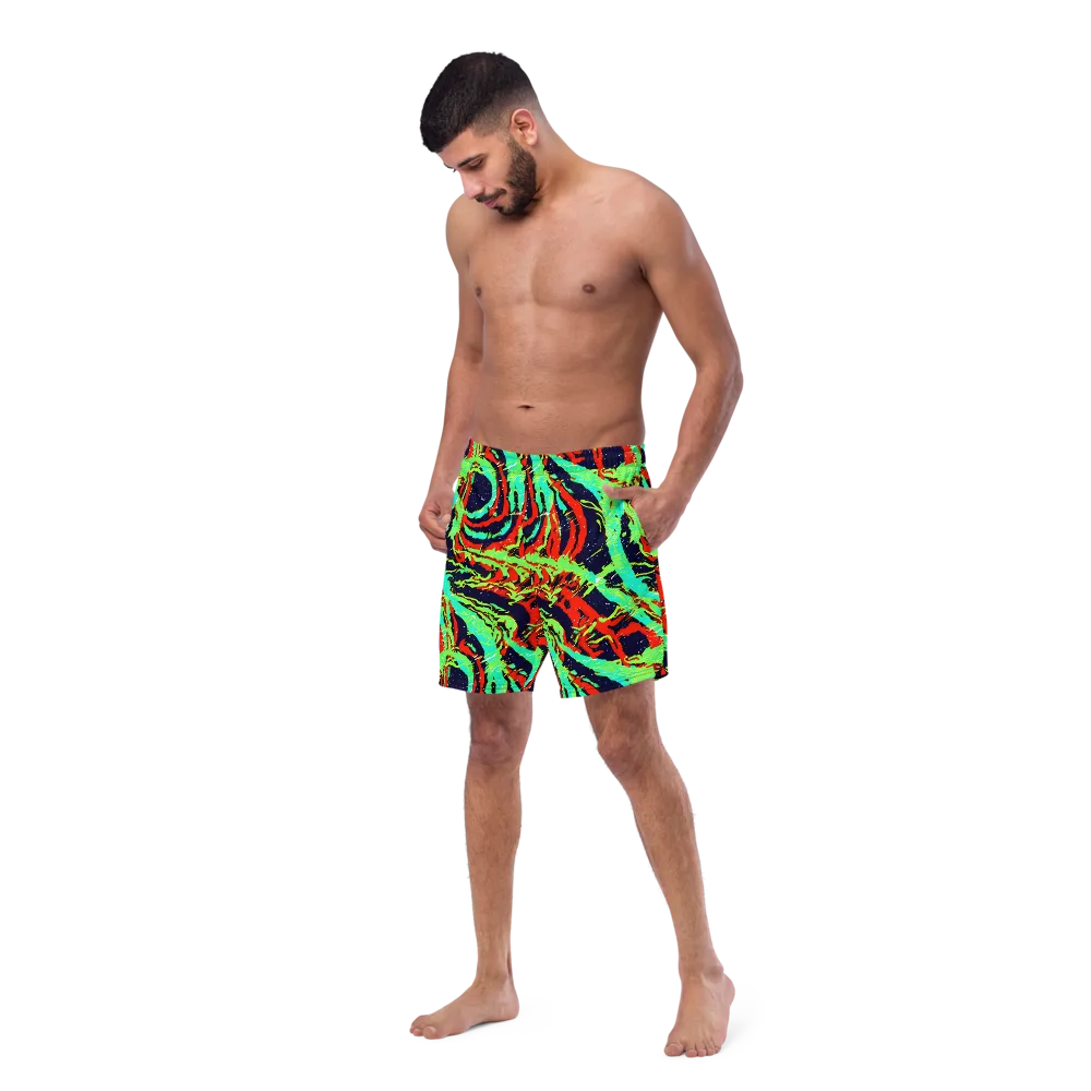 Cyber Jungle on Swim Trunks — Left Front