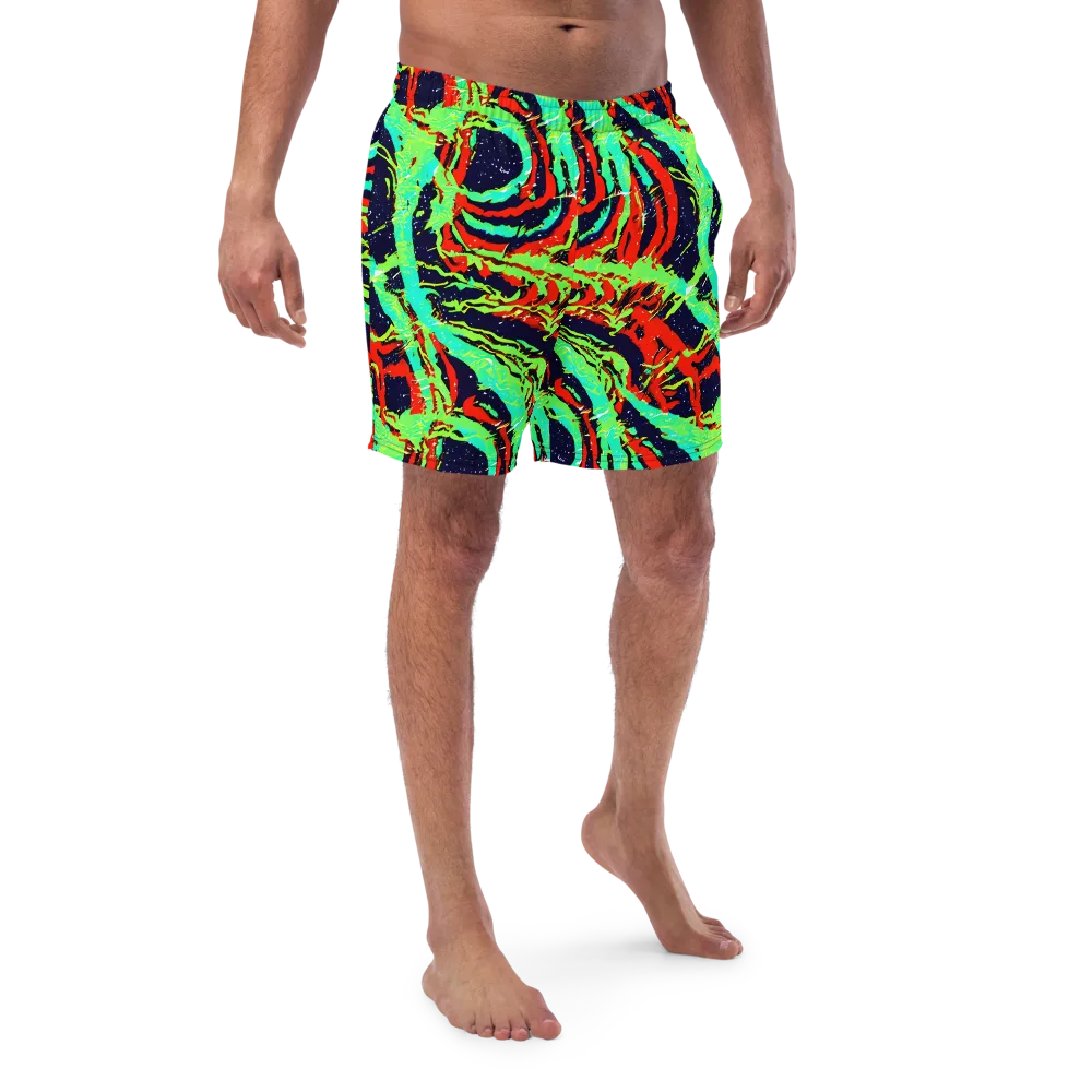 Cyber Jungle on Swim Trunks — Front
