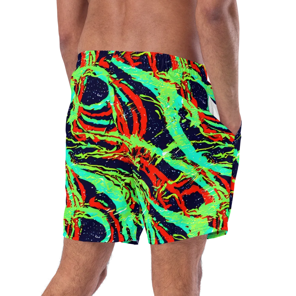 Cyber Jungle on Swim Trunks — Right Back