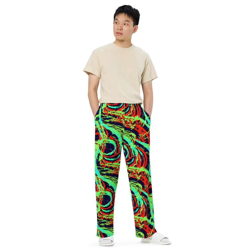 Cyber Jungle on Wide-Leg Pants — Front