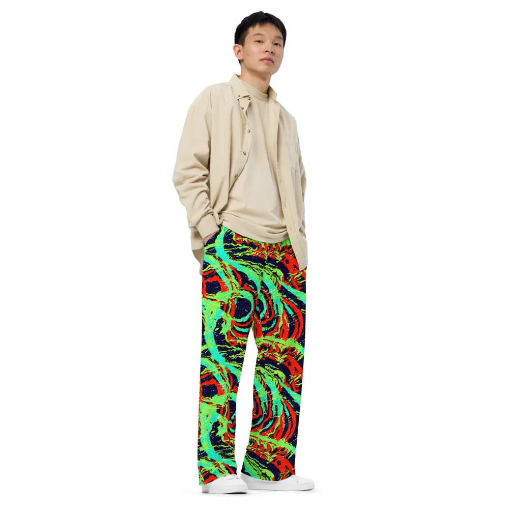 Cyber Jungle on Wide-Leg Pants — Right Front
