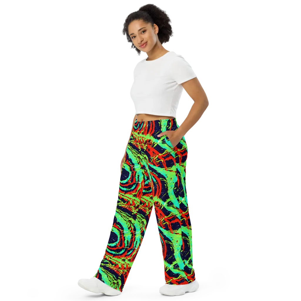 Cyber Jungle on Wide-Leg Pants — Left Front