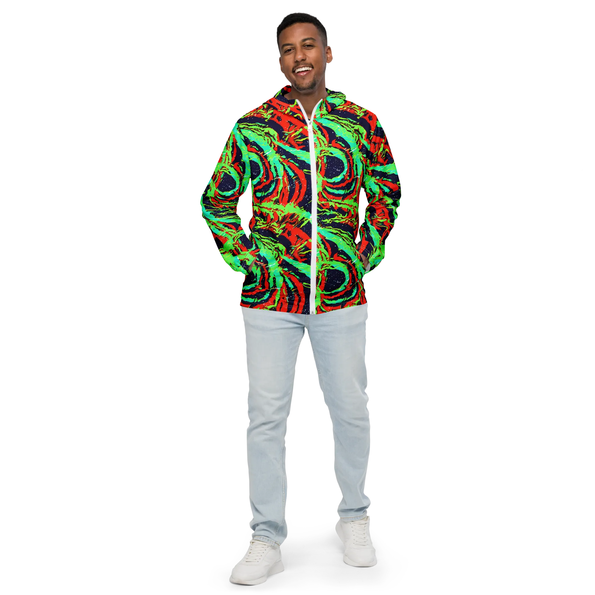 Cyber Jungle on Men's Windbreaker — Front