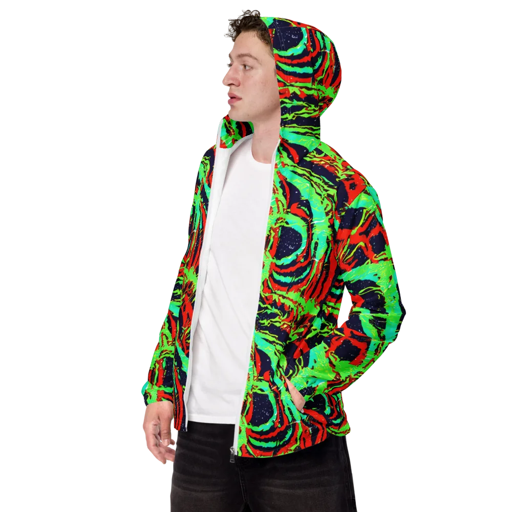Cyber Jungle on Men's Windbreaker — Left Front