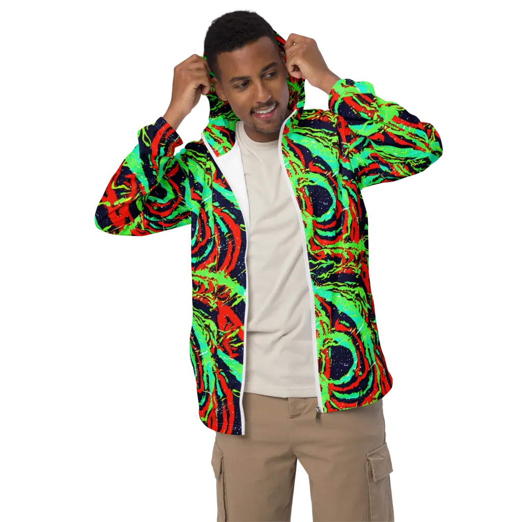 Cyber Jungle on Men's Windbreaker — Front
