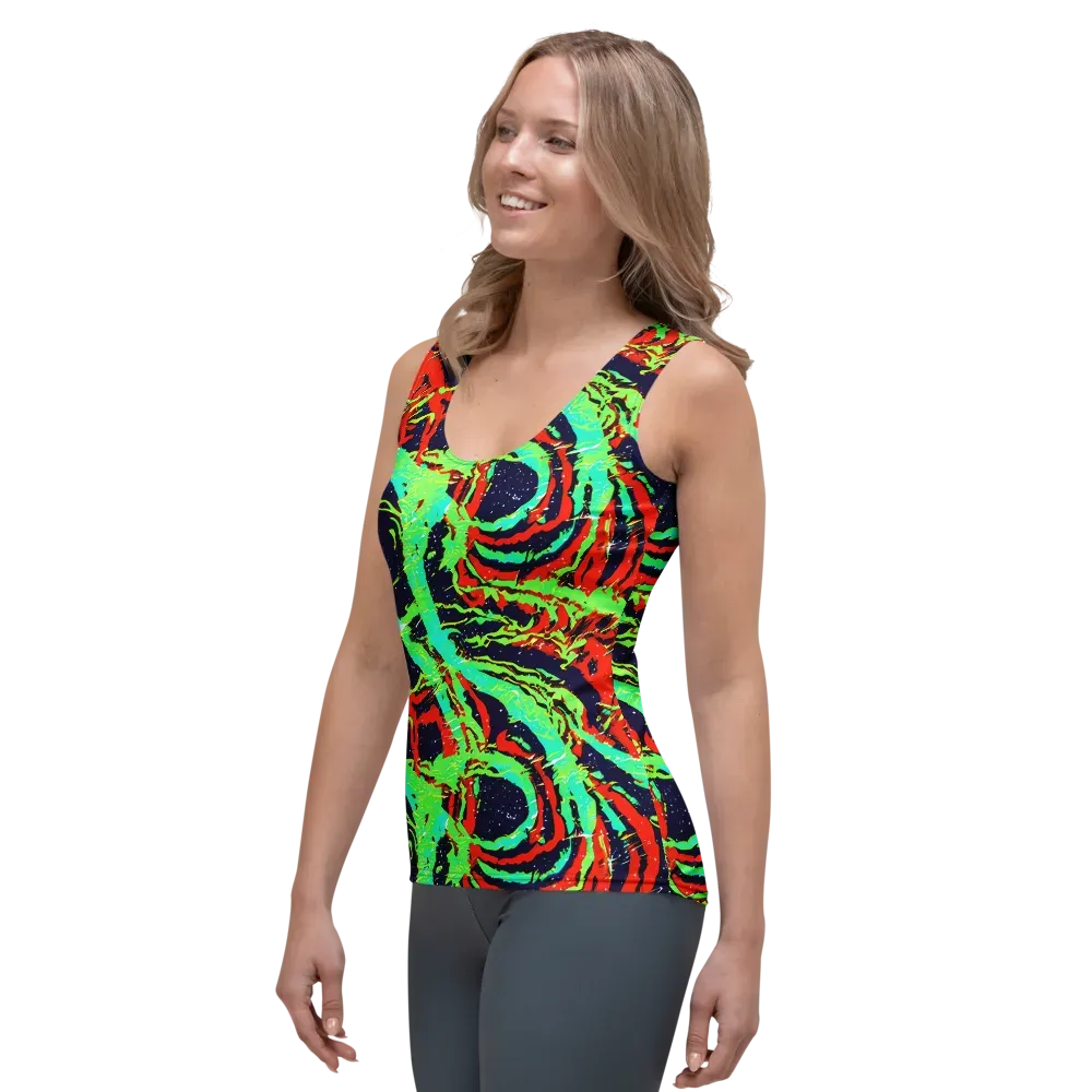 Cyber Jungle on Women's Tank Top — Left Front