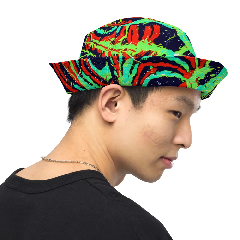 Cyber Jungle on Reversible Bucket Hat — Right Outside