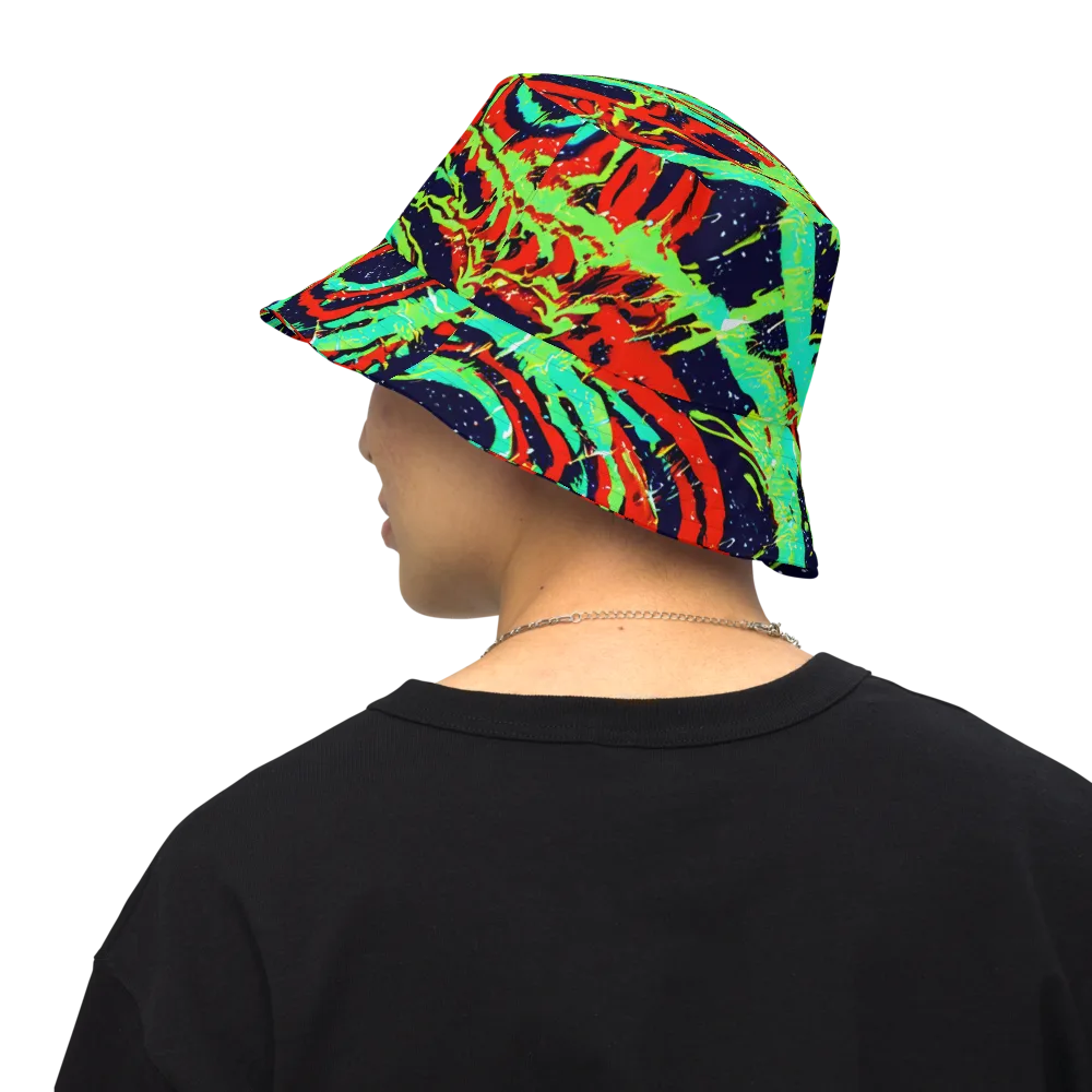 Cyber Jungle on Reversible Bucket Hat — Back Inside