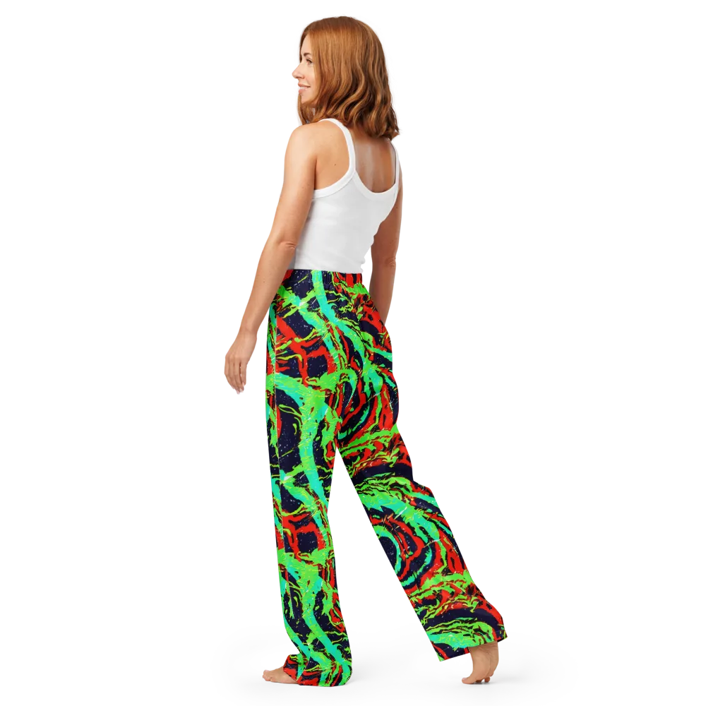 Cyber Jungle on Women's Pajama Pants — Back