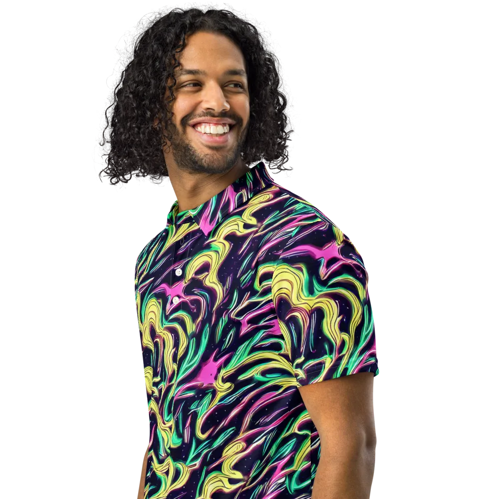 Casson's Whirl on Men's Slim Fit Polo Shirt — Left Front