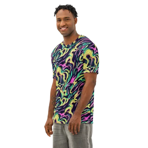Casson's Whirl on a Men's Cotton Crew Neck T-Shirt