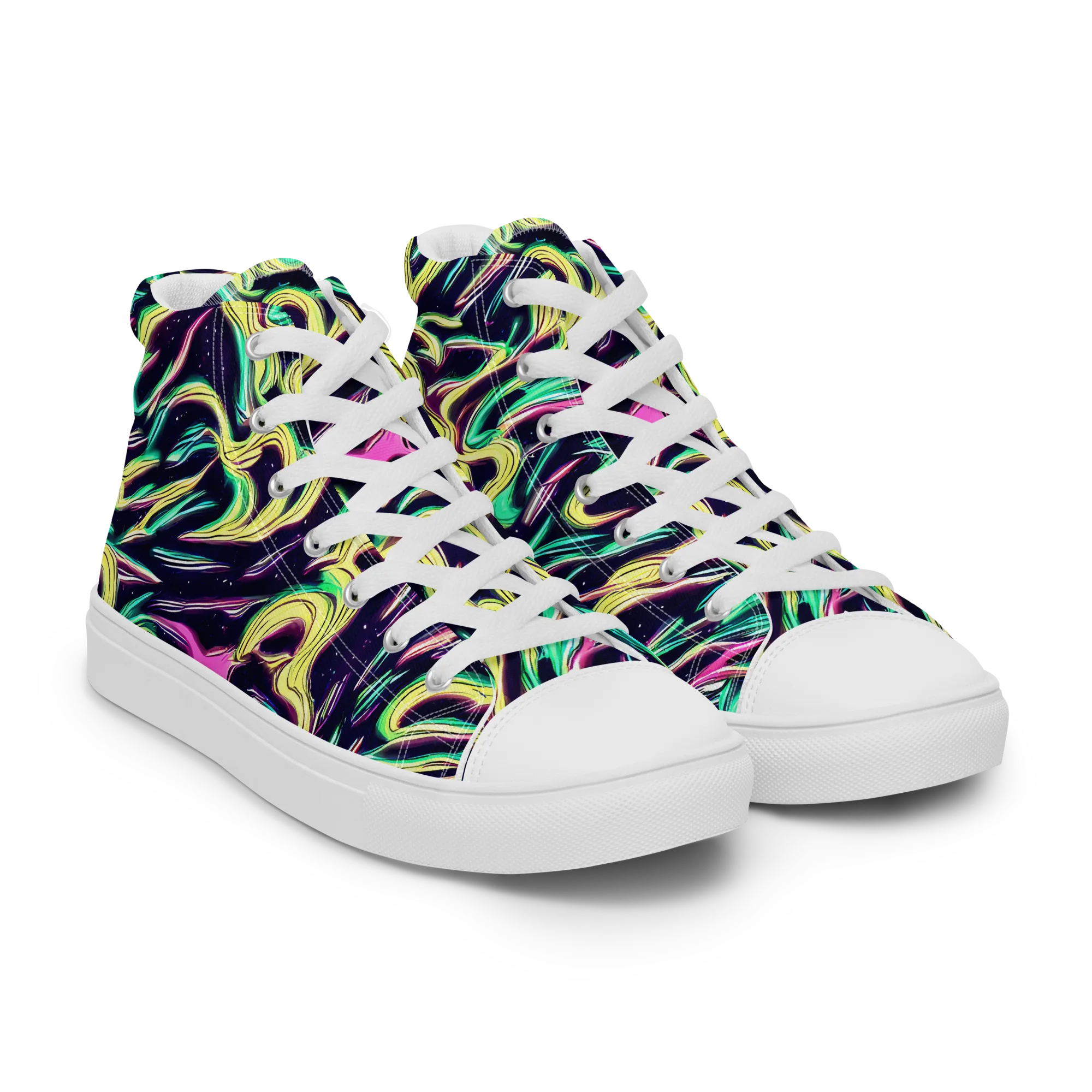 Casson's Whirl on Men's High Top Canvas Shoes — Right Front