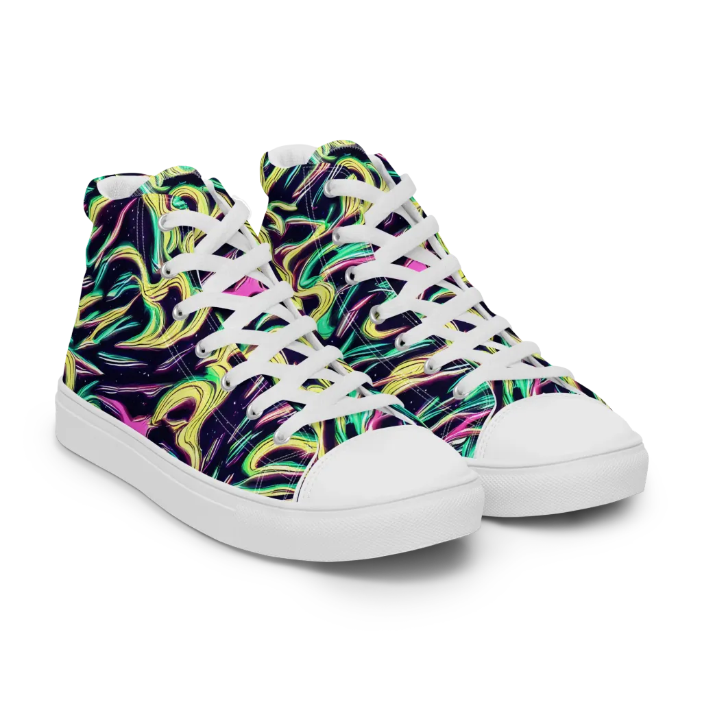 Casson's Whirl on Men's High Top Canvas Shoes — Right Front