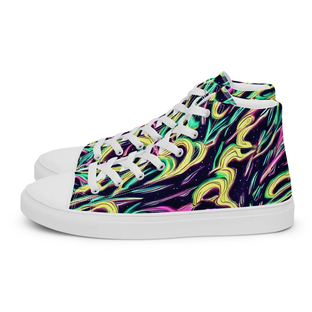 Casson's Whirl on Men's High Top Canvas Shoes — Left