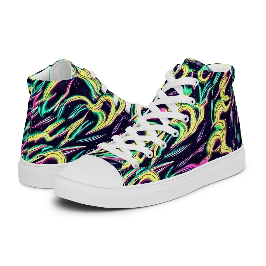 Casson's Whirl on Men's High Top Canvas Shoes — Left