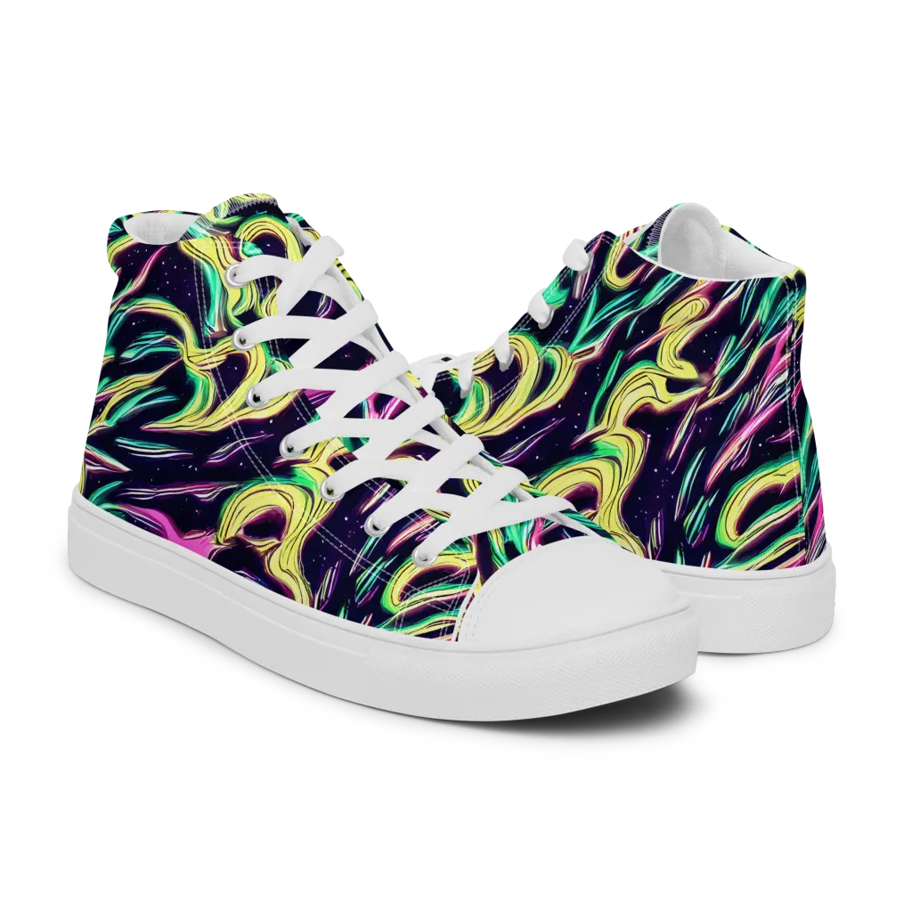 Casson's Whirl on Men's High Top Canvas Shoes — Right