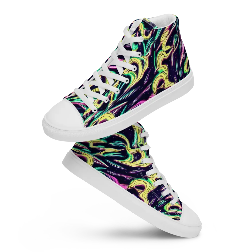 Casson's Whirl on Men's High Top Canvas Shoes — Front