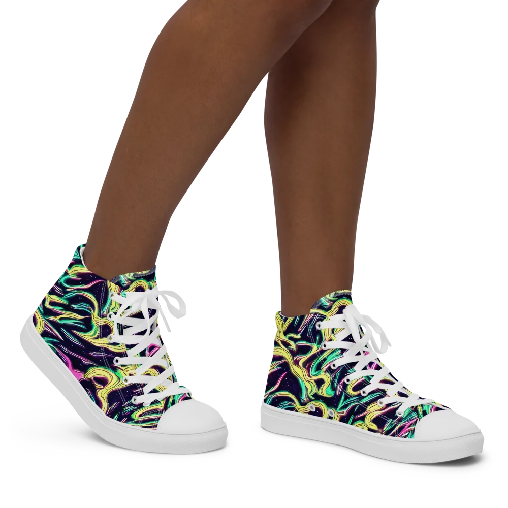 Casson's Whirl on Women's High Top Canvas Shoes — Right