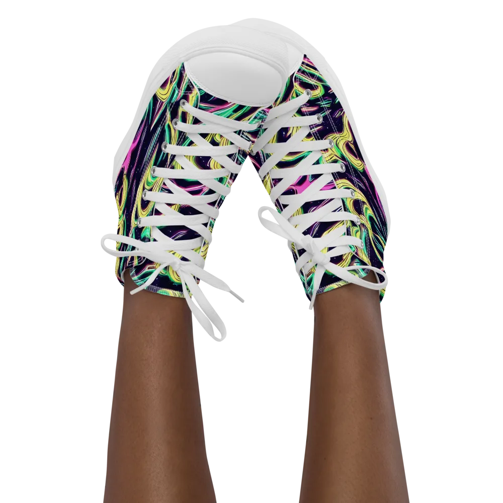 Casson's Whirl on Women's High Top Canvas Shoes — Front