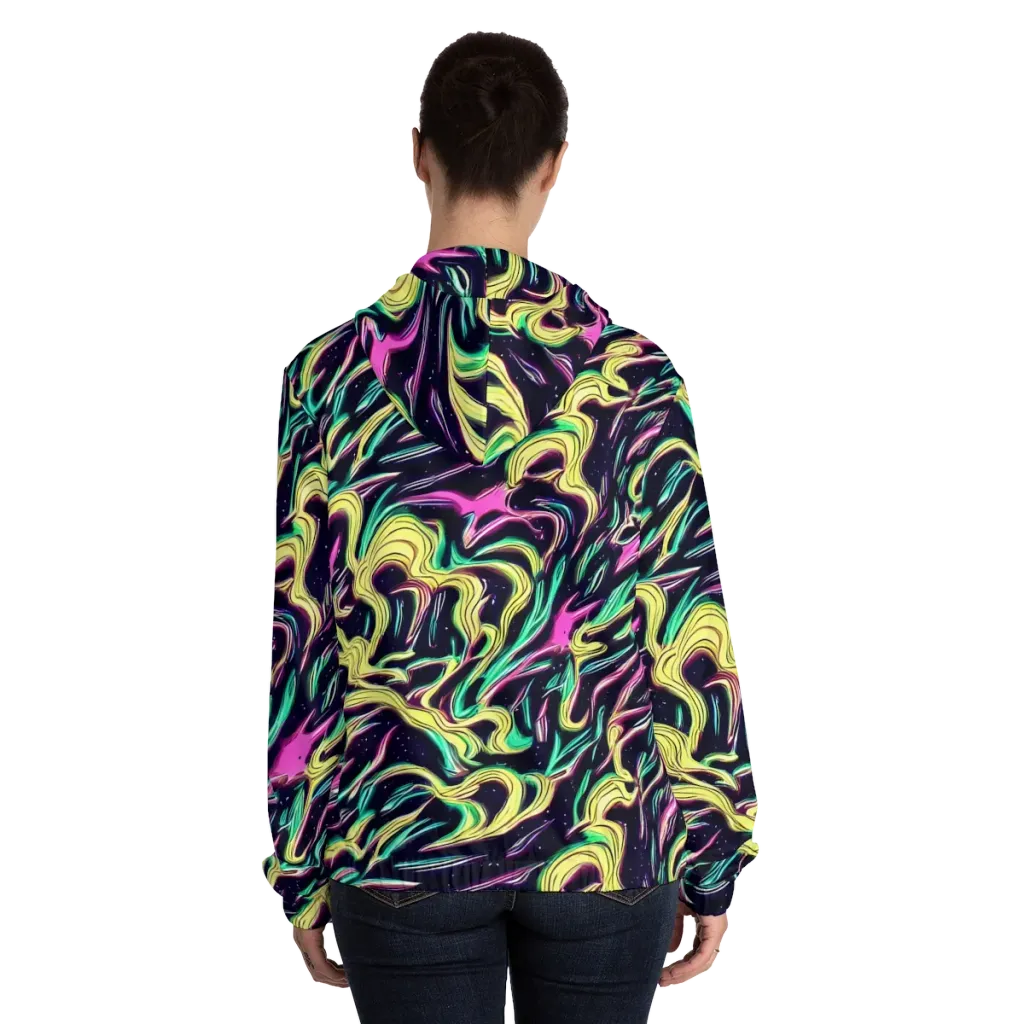 Casson's Whirl on Women's Full-Zip Hoodie — Back On Person