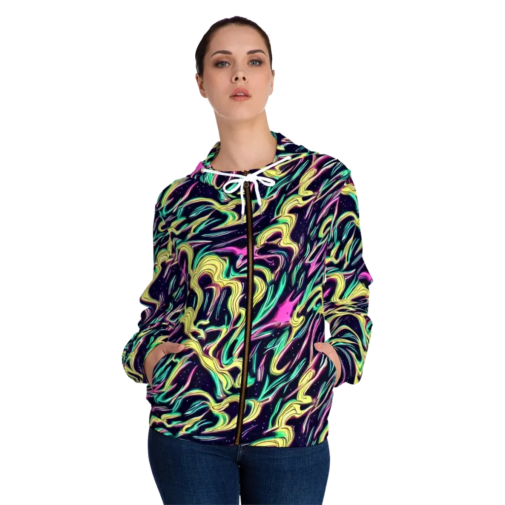 Casson's Whirl on Women's Full-Zip Hoodie — Front On Person