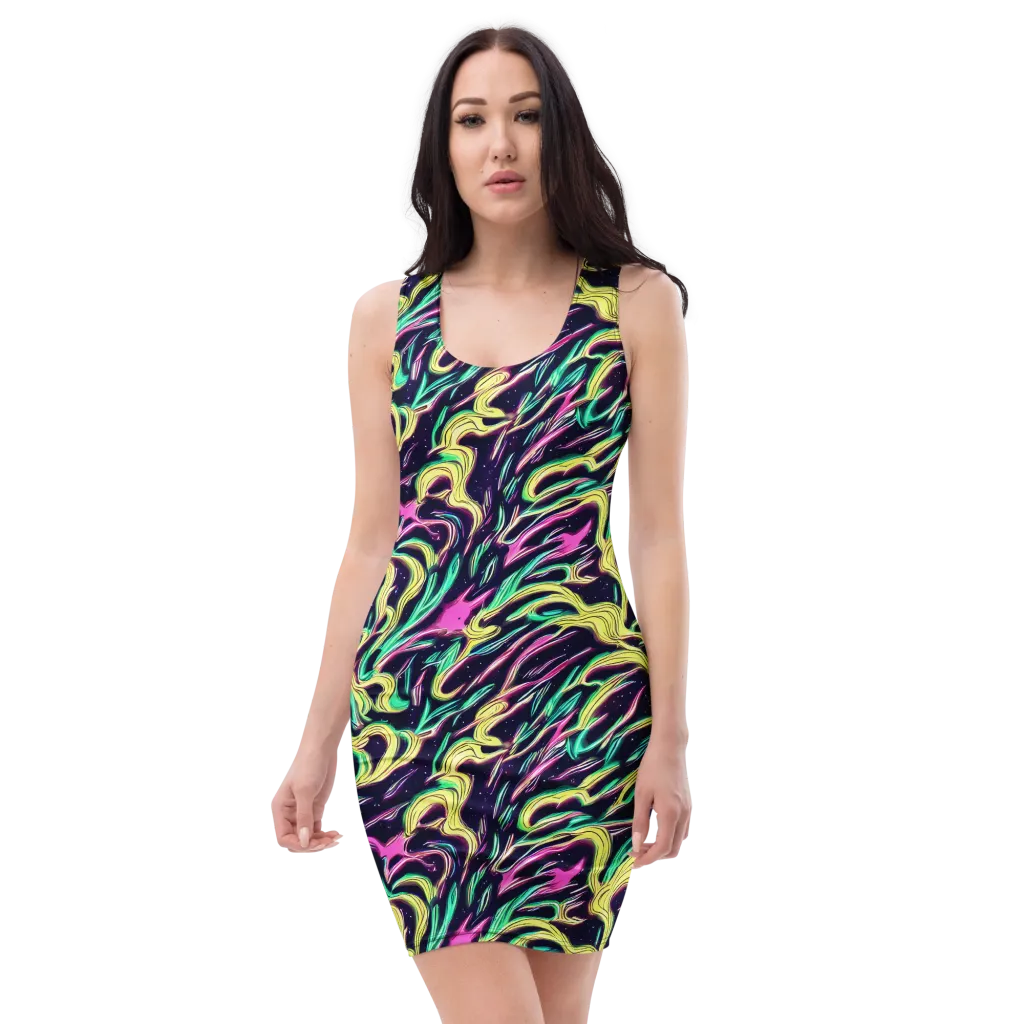 Casson's Whirl on Bodycon Dress — Front