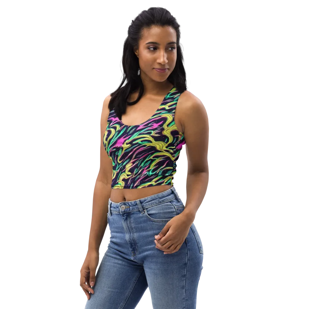 Casson's Whirl on Crop Top — Left Front
