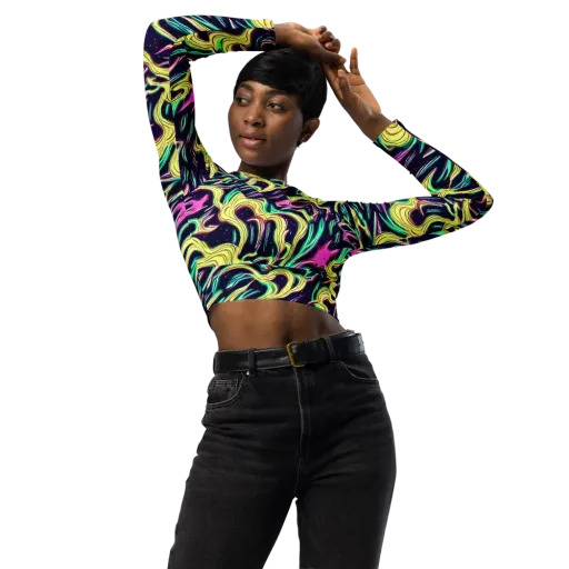 Casson's Whirl on a Long Sleeve Crop Top